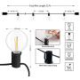 25Feet LED G40 Outdoor Patio String Lights with 25 LED Clear Globe Bulbs, Warm White Connectable Bistro Lights for Backyard Garden Pergola Tents Gazebo Party Decor,Black Wire