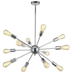 VINLUZ Sputnik Chandelier Chrome 12 Lights Mid Century Modern Chandelier Lighting Industria Kitchen Lighting Fixtures Ceiling Lights Pendant