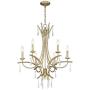Josephine Silver Leaf Chandelier 26 1/4'' Wide Crystal 6-Light Fixture for Dining Room House Foyer Kitchen Island Entryway Bedroom Living Room - Regency Hill Josephine Silver Leaf Chandelier 26 1/4'' Wide Crystal 6-Light Fixture for Dining Room House Foyer Kitchen Island Entryway Bedroom Living Room - Regency Hill