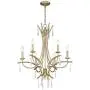 Josephine Silver Leaf Chandelier 26 1/4'' Wide Crystal 6-Light Fixture for Dining Room House Foyer Kitchen Island Entryway Bedroom Living Room - Regency Hill