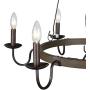Lampundit 6 Light Rustic Farmhouse Chandelier, Dining Room Lighting Fixtures Hanging Metal Finish, Wagon Wheel Pendant Light with French Country Style Candles for Kitchen Island Lighting