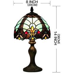 Tiffany Style 8 Inch Table Lamp Handcrafted Blue Baroque Tiffany Stained Glass Lamp Living Room Lamp Bedside Lamp