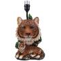 Ebros Wildlife Orange Bengal Tiger Desktop Table Lamp Statue with Tan Fabric Shade As Home Decor of Tigers Jungle Giant Cats Exotic Animals Lighting Accessory