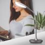 LED Desk Lamps with USB Charging Port Flexible Eye-Care Dimmable Desk Light with Swing Arm Touch Control Modern Reading Lamp for Bedroom/Living Room/Bedside/Office/Study -Grey, Gift Idea