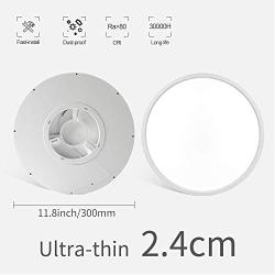 LVL Flush Mount 12 Inch Ceiling Light Fixture (Matte White), 5000K Daylight 24W LED Modern Surface Mount Ceiling Lamp Indoor for Bedroom Living Room Hallway Kitchen Office Easy Install