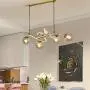 Kankanray Nordic Creative Chandelier Modern Resin Bird Glass Ceiling Lamp 4 Light Flush Mount Lighting Fixture for Bar Dining Room Living Room Bedroom (Gold)