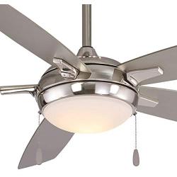 Minka-Aire F534L-BN Lun-Aire With Light 54 Inch Ceiling Fan with Integrated 17W LED Light in Brushed Nickel Finish