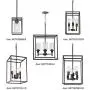 VINLUZ 4 Light Large Industrial Metal Farmhouse Pendant Light Black Square Wide Cage Chandelier with Painted Finish for Dining Room Foyer Living Room Cafe Bar