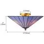 SUSUO Minimalist Blue Stained Glass Flush Mount Ceiling Fixture Art Deco Ceiling Light for Bedroom Dining Room Hallway Kitchen