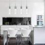PARTPHONER Pendant Ceiling Light Fixture for Kitchen Island, Integrated LED Hanging Light with Crystal Bubble Glass 26W, 4000K Neutral White Light for Kitchen, Restaurant, Dining Room(4 Light)