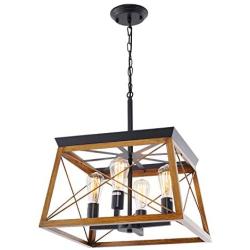 HMVPL 4 Lights Vintage Pendant Lighting Fixtures, Farmhouse Swag Chandeliers Hanging Lamp Ceiling Island Light for Kitchen Dining Room Bedroom Foyer Hallway Front Door