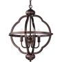 ACLand Farmhouse Chandelier, 4-Light Rustic Pendant Light Fixture Oil Rubbed Bronze Finish Industrial Metal Ceiling Hanging Lighting for Indoor Foyer Kitchen Island Dining Living Room Hallway