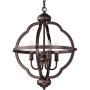 ACLand Farmhouse Chandelier, 4-Light Rustic Pendant Light Fixture Oil Rubbed Bronze Finish Industrial Metal Ceiling Hanging Lighting for Indoor Foyer Kitchen Island Dining Living Room Hallway