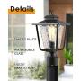 Osimir Outdoor Post Light 2 Pack, Outdoor Post Lantern with Pier Mount Adapter (7.9”W x 13.4”H), Pier Light in Sanded Black Finish with Bubble Glass, Lamp Post Mount Lighting Fixture 2145-1G-2PK