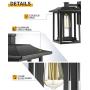 Beionxii Outdoor Wall Lights | Set of 2 Exterior Light Fixtures Wall Mount Sconces, Sand Textured Black with Clear Glass(9''W x 13.5''H) - A197W-2PK