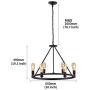 Sivilynus Round 6 Lights Black Farmhouse Chandelier Classic Ceiling Hanging Vintage Rustic Light Fixture for Dining Room Living Room Foyer Porch Kitchen Island