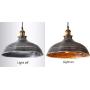 NIUYAO 14'' Wide Rustic Industrail Big Barn Pendant Light Lamp Dome Shade Hanging Ceiling Light [Rust Silver] 427709