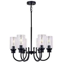 Sivilynus Dining Room Lighting Fixtures Hanging Chandelier Light 6 Lights Black Farmhouse Kitchen Island Vintage Rustic Fixture for Dining Room Living Room Foyer Porch