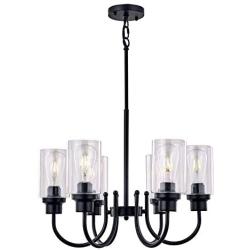 Sivilynus Dining Room Lighting Fixtures Hanging Chandelier Light 6 Lights Black Farmhouse Kitchen Island Vintage Rustic Fixture for Dining Room Living Room Foyer Porch