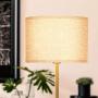 Brightech Emery - Mid Century Modern Floor Lamp for Bedroom Reading - Brighten Living Room Corners with A Free Standing Light - Tall Office Lighting with Drum Shade & Brass Finish