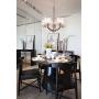 Alice House 22'' 5-Light E26 Large Chandelier Brushed Nickel Modern Style Hammered Glass Traditional Hanging Pendant Lighting Fixture for Living Room, Dining Room, Kitchen, Bedroom AL6091-H5