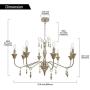 VINLUZ 8 Light Contemporary Pendant Lighting for Dining Room,Brushed Nickel Kitchen Island Ceiling Hanging 8 Arms Farmhouse Chandelier Light Fixture for Living Room Bedroom Foyer