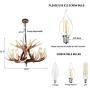 Antler Chandelier 4 Light 24.5'' Diameter X 15.75'' Tall BN-1033-4 BR Antler Chandelier 4 Light 24.5'' Diameter X 15.75'' Tall BN-1033-4 BR