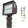 Westgate Lighting Outdoor LED Flood Light Fixture Slip Fitter Mount - Shoebox Street Area Parking Pole Security Floodlights - 120-277V - IP65 (100 Watt 5000K Cool White Dark Bronze)