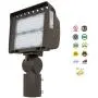 Westgate Lighting Outdoor LED Flood Light Fixture Slip Fitter Mount - Shoebox Street Area Parking Pole Security Floodlights - 120-277V - IP65 (100 Watt 5000K Cool White Dark Bronze)