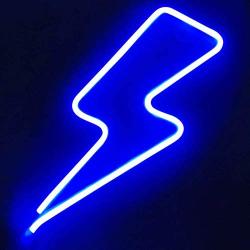 Lightning Bolt Neon Sign for Wall Decor,USB or Battery Decor LED Signs,Neon Lights for Bedroom,Light Up Signs Decorative Neon Light Sign for Home,Christmas,Party,Kids Living Room(Blue)