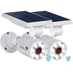 Solar Lights Outdoor Motion Sensor of 2, 9-Watt(130W Equ.) 1400-Lumen LED Spotlights , Solar Flood Security Lights for Garden Driveway Patio Yard Path Porch Deck, 100-Week 100% Free Replacement