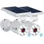 Solar Lights Outdoor Motion Sensor of 2, 9-Watt(130W Equ.) 1400-Lumen LED Spotlights , Solar Flood Security Lights for Garden Driveway Patio Yard Path Porch Deck, 100-Week 100% Free Replacement