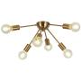 VINLUZ 6-Light Sputnik Chandelier Brass Mid Century Modern Ceiling Light Retro Chandelier Lighting for Kitchen Dining Room Bedroom Hallway Foyer