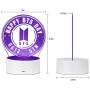 BTS 3D Led Night Light, 16 Colors Changing Lamp with Smart Touch Nightlight & Remote Control Lamp for Children Kids Christmas and Birthday Gifts (5th Anniversary)