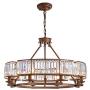 Siljoy Luxury Round Crystal Chandelier Modern LED Dimmable 8-Lights Pendant Lighting Vintage Flush Mount Brown Ceiling Fixture for Dining Room Kitchen Entryway, Dia 31.5''