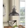 Zeyu Farmhouse Pendant Light, 1-Light Industrial Hanging Light Fixture 11-inch, Oil Rubbed Bronze Finish, 016-1 ORB
