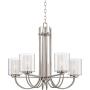 Melody Brushed Nickel Chandelier 26 3/4'' Wide Modern Curved Arms Clear Frosted Glass 5-Light Fixture for Dining Room House Foyer Kitchen Island Entryway Bedroom Living Room - Possini Euro Design