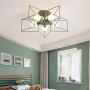 KWOKING Lighting 5 Lights Creative Flush Mount Ceiling Light Minimalist Industrial Star Ceiling Light Fixture Modern Decoration for Children Room, Hallway,Living Room Green