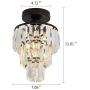 YYJLX Crystal Chandelier 1-Light Flush Mount Ceiling Light Modern Mini Chandelier ，Ceiling Lamp for Bedroom Living Room Dining Room Hallway Kitchen