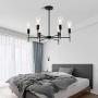 Black Sputnik Chandelier Vintage Metal Semi Flush Mount Ceiling Light Modern Style Chandelier 6 Lights Sputnik Lighting by Xilicon