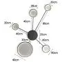 LITFAD Sputnik LED Flush Mount Ceiling Light Fixture with Ring Shade Post Modern Silicon Gel Ceiling Lamp Wall Light Fixtures in Black for Dinning Room Bedroom Living Room - White Light