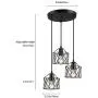 Industrial 3-Light Pendant Lighting Adjustable Hanging Light Fixtures Vintage Farmhouse Pendant Light with Black Metal Cage E26 Base for Kitchen Island Dining Room Living Room Hotel Shop and Bar Industrial 3-Light Pendant Lighting Adjustable Hanging Light Fixtures Vintage Farmhouse Pendant Light with Black Metal Cage E26 Base for Kitchen Island Dining Room Living Room Hotel Shop and Bar