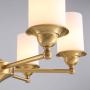NOXARTE Brass Chandelier Modern Gold Pendant Light White Glass Shade Lighting Fixture for Living Room Dining Room 6-Lights