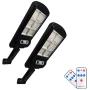 Solar Street Lights 2 Pack Remote Control Solar Parking Lot Light 96 LED IP65 Outdoor Motion Sensor Solar Security Light with 3 Lighting Modes for Garden Street Deck Patio Path