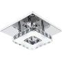 Modern 12W LED Ceiling Lights, DORNLAT Flush Mount Crystal Chandelier, Mini Cold White Square Stainless Steel Pendant Lamp for Bedroom, Living Room, Aisle, Size: 8 x 8 x 3 inch