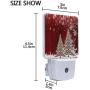 Vdsrup Christmas Tree Night Light Set of 2 Winter Snowflakes Plug-in LED Nightlights Auto Dusk-to-Dawn Sensor Lamp for Bedroom Bathroom Kitchen Hallway Stairs Xmas Decorations