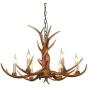 Retro Antler Chandelier, American Countryside Deer Horn Ceiling Lights, Pendant Light for Living Room Dining Room Cafe Kitchen Bar (6 Lights-Brown)