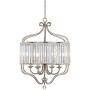 Stella Antique Soft Silver Chandelier 22'' Wide Modern Crystal Glass 6-Light Fixture for Dining Room House Foyer Kitchen Island Entryway Bedroom Living Room - Vienna Full Spectrum