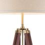 Surveyor Modern Tripod Floor Lamp Cherry Wood Beige Linen Drum Shade for Living Room Reading Bedroom Office - Possini Euro Design