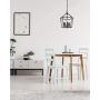 EAPUDUN Farmhouse Lantern Chandelier, 5-Light Metal Adjustable Height Industrial Square Pendant Light for Living Room,Kitchen Lsland,Hallway Foyer Hanging Ceiling Lighting, PDA1274-MBK